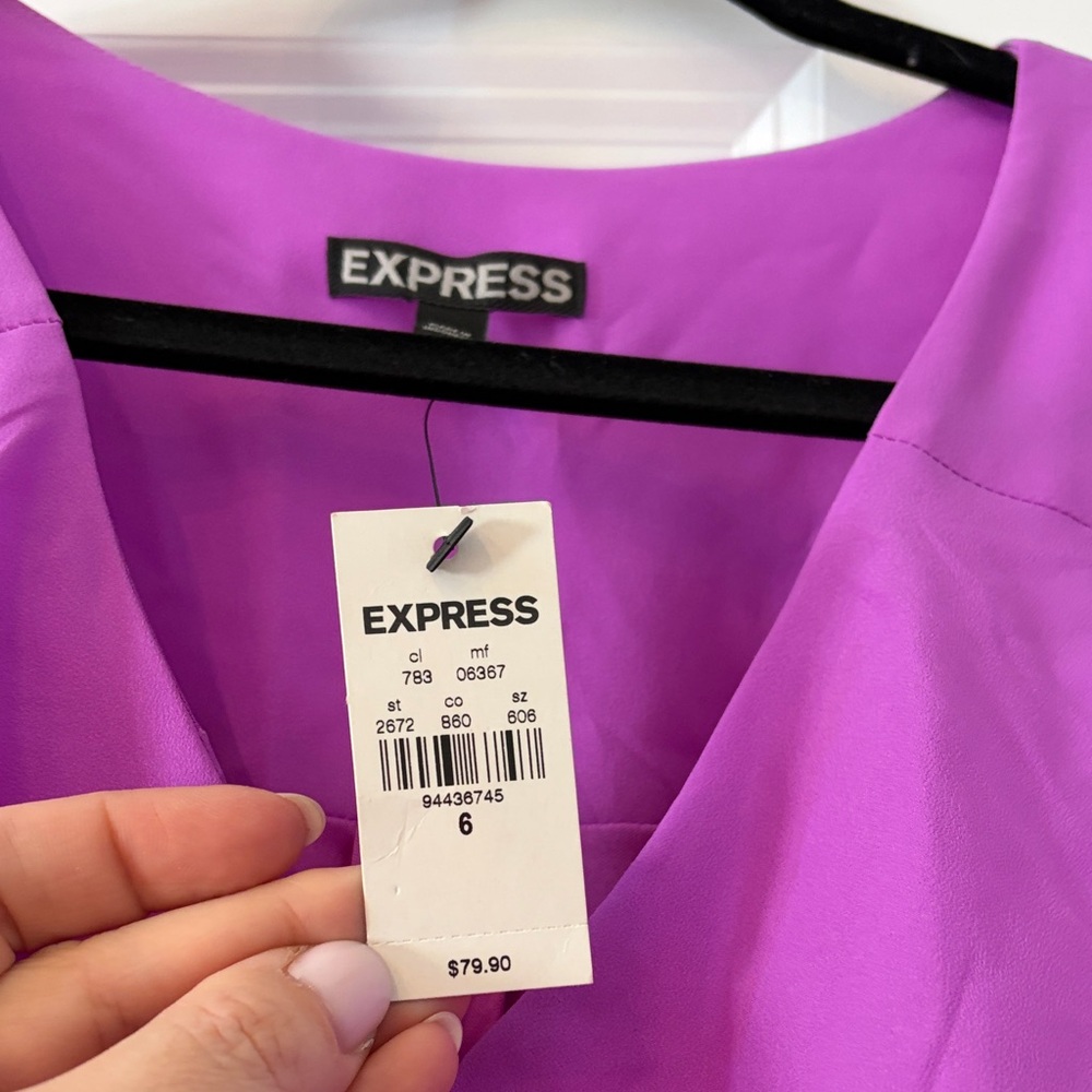 Express Vibrant Purple Ruffle Romper - Picture 2 of 3